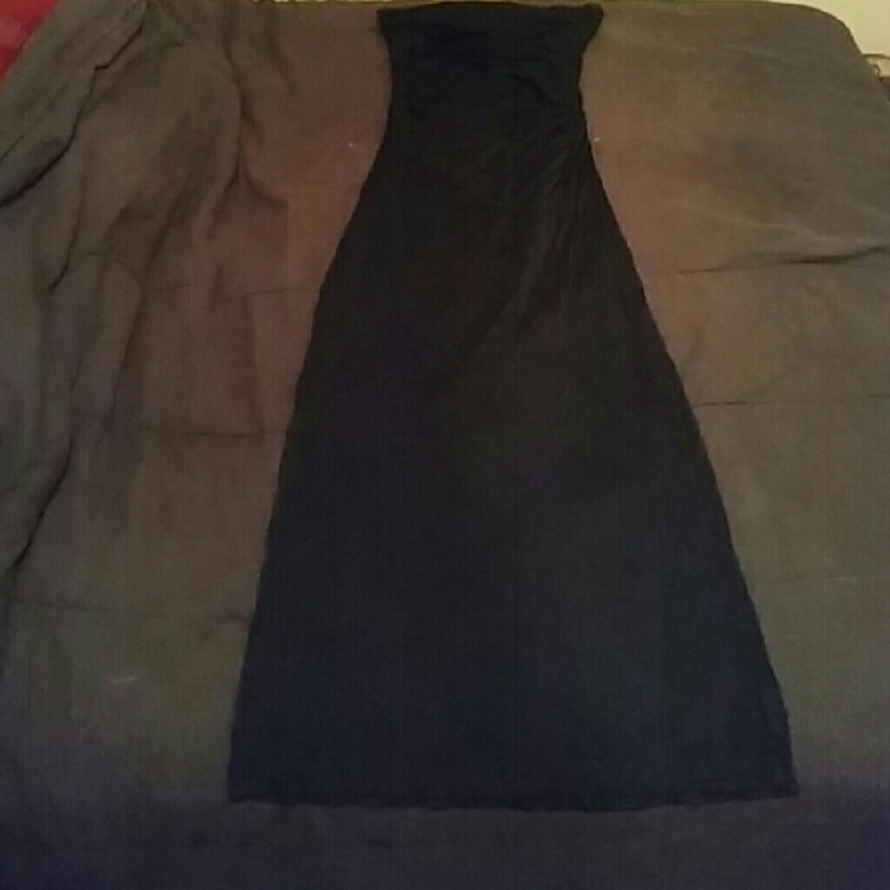 Long Black Strapless Dress